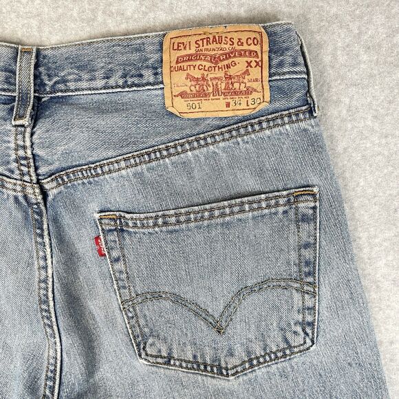 Levi’s 501 XX Vintage Jeans Men’s 34x30 Light Wash Distressed Skater Grunge Y2K - Picture 15 of 16